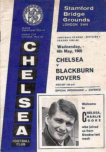 programme cover for Chelsea v Blackburn Rovers, Wednesday, 4th May 1966