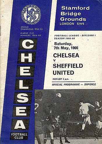 programme cover for Chelsea v Sheffield United, 7th May 1966