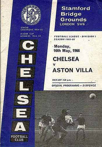 programme cover for Chelsea v Aston Villa, 16th May 1966