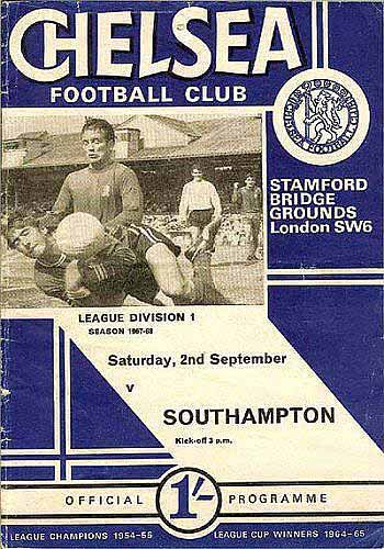 programme cover for Chelsea v Southampton, 2nd Sep 1967