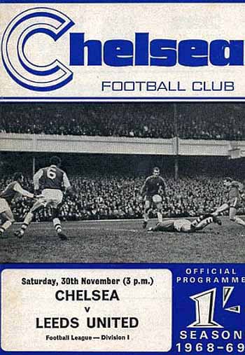 programme cover for Chelsea v Leeds United, Saturday, 30th Nov 1968