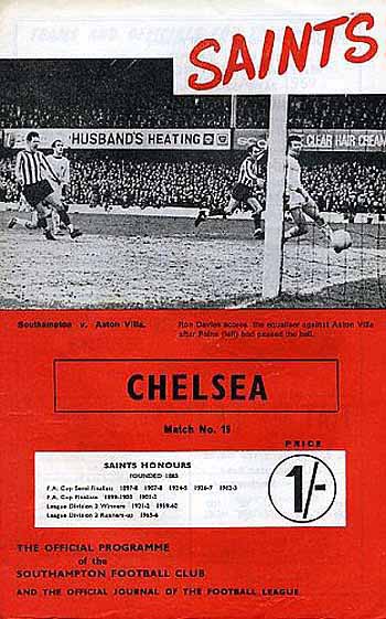 programme cover for Southampton v Chelsea, 1st Feb 1969
