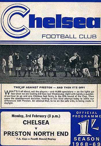 programme cover for Chelsea v Preston North End, 3rd Feb 1969