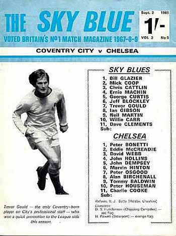 programme cover for Coventry City v Chelsea, Tuesday, 2nd Sep 1969