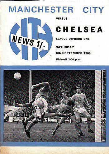 programme cover for Manchester City v Chelsea, Saturday, 6th Sep 1969
