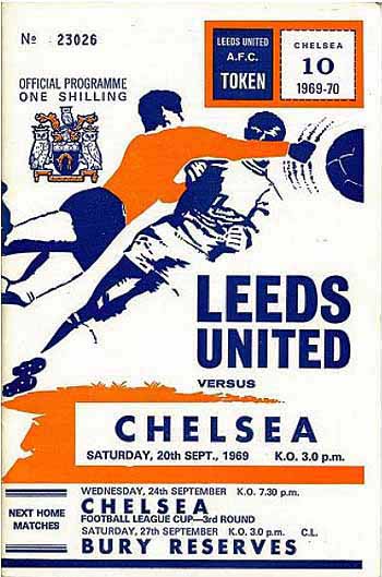 programme cover for Leeds United v Chelsea, 20th Sep 1969