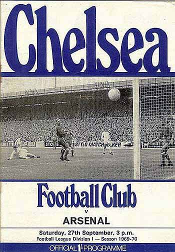 programme cover for Chelsea v Arsenal, 27th Sep 1969