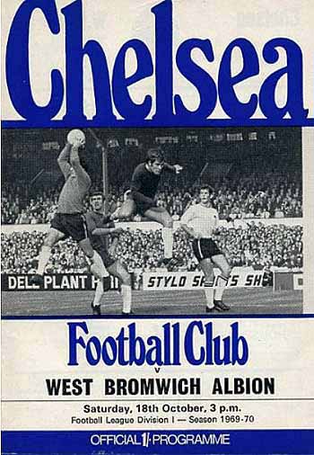 programme cover for Chelsea v West Bromwich Albion, 18th Oct 1969