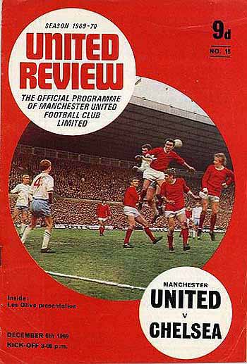 programme cover for Manchester United v Chelsea, Saturday, 6th Dec 1969