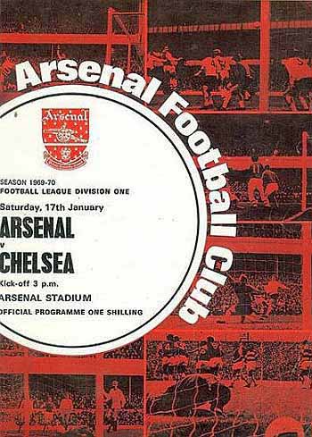 programme cover for Arsenal v Chelsea, 17th Jan 1970