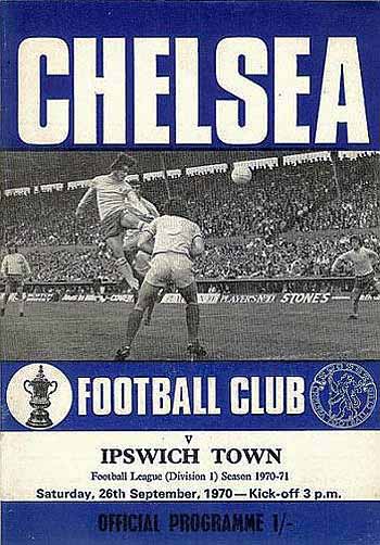 programme cover for Chelsea v Ipswich Town, 26th Sep 1970