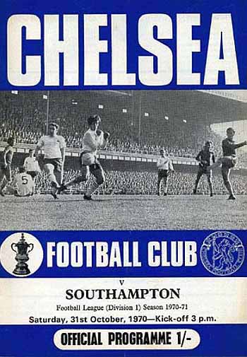 programme cover for Chelsea v Southampton, 31st Oct 1970