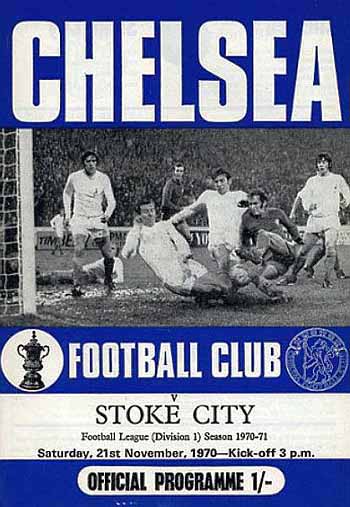 programme cover for Chelsea v Stoke City, 21st Nov 1970