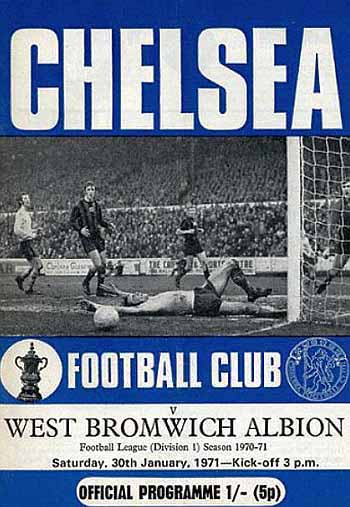 programme cover for Chelsea v West Bromwich Albion, 30th Jan 1971