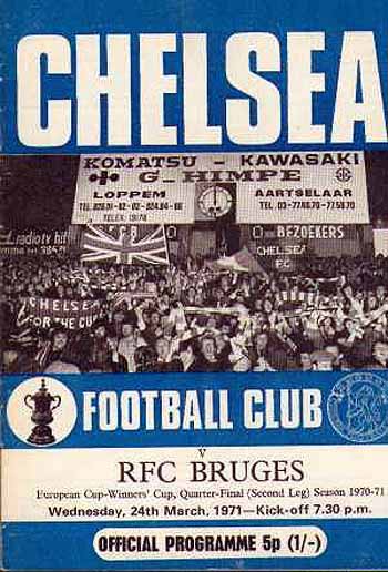 programme cover for Chelsea v Club Brugge, 24th Mar 1971