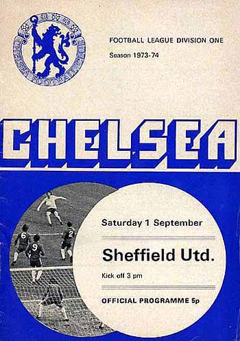 programme cover for Chelsea v Sheffield United, Saturday, 1st Sep 1973