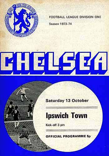 programme cover for Chelsea v Ipswich Town, Saturday, 13th Oct 1973