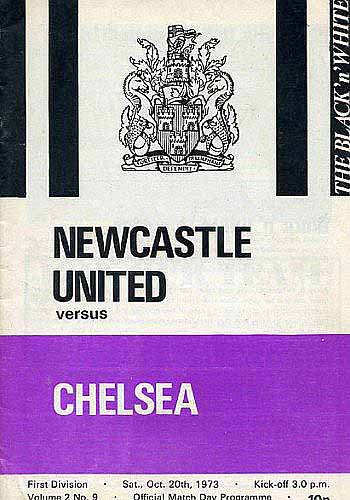 programme cover for Newcastle United v Chelsea, 20th Oct 1973