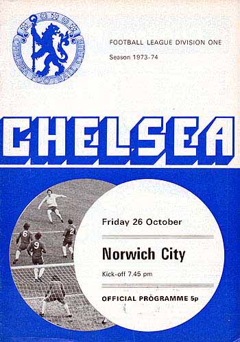 programme cover for Chelsea v Norwich City, 26th Oct 1973