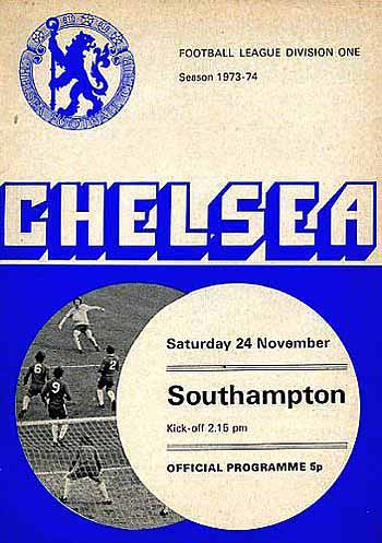 programme cover for Chelsea v Southampton, 24th Nov 1973
