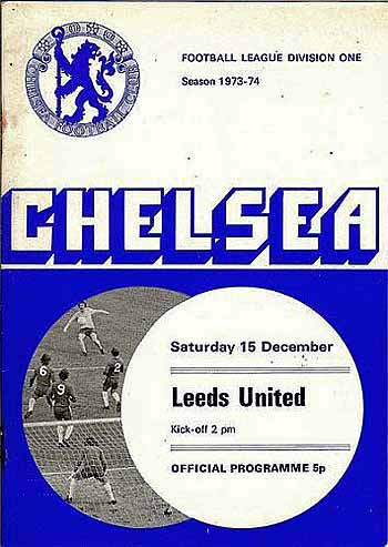 programme cover for Chelsea v Leeds United, 15th Dec 1973