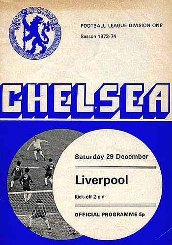 programme cover for Chelsea v Liverpool, 29th Dec 1973