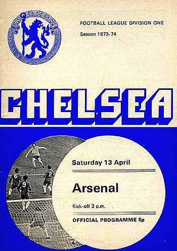 programme cover for Chelsea v Arsenal, 13th Apr 1974