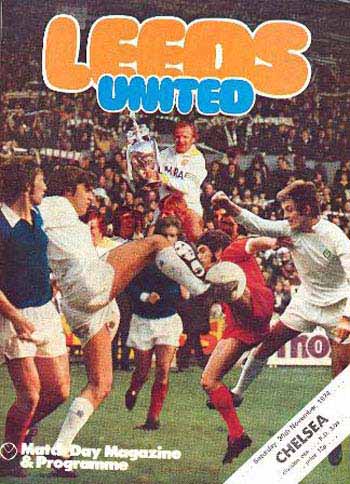 programme cover for Leeds United v Chelsea, Saturday, 30th Nov 1974