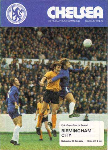 programme cover for Chelsea v Birmingham City, 25th Jan 1975
