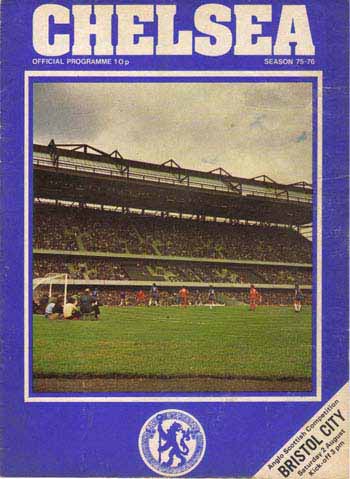programme cover for Chelsea v Bristol City, 2nd Aug 1975