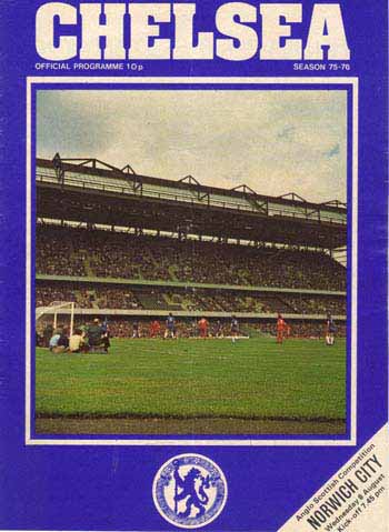 programme cover for Chelsea v Norwich City, 6th Aug 1975