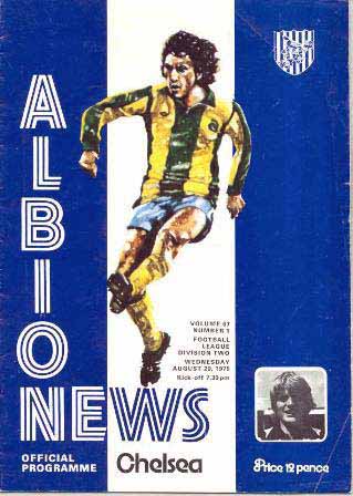 programme cover for West Bromwich Albion v Chelsea, 20th Aug 1975