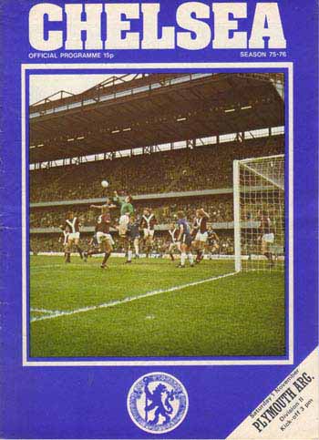 programme cover for Chelsea v Plymouth Argyle, Saturday, 1st Nov 1975