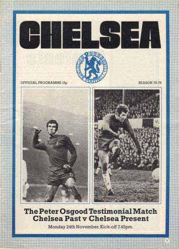 programme cover for Chelsea v Chelsea Past XI, Monday, 24th Nov 1975