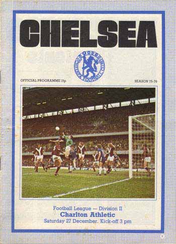 programme cover for Chelsea v Charlton Athletic, 27th Dec 1975