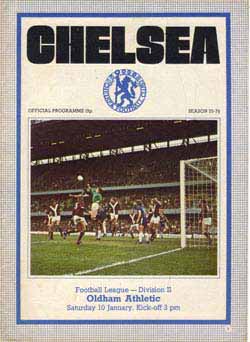 programme cover for Chelsea v Oldham Athletic, 10th Jan 1976