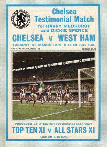 programme cover for Chelsea v West Ham United, Tuesday, 23rd Mar 1976
