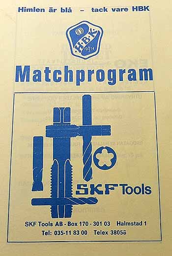 programme cover for Halmstads BK v Chelsea, Tuesday, 27th Jul 1976