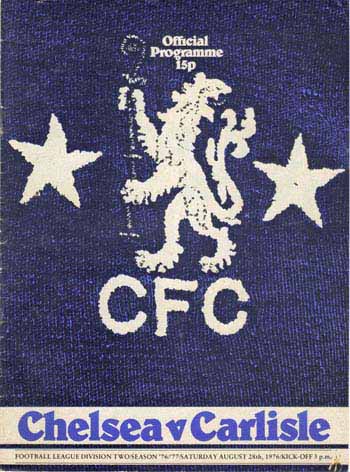 programme cover for Chelsea v Carlisle United, Saturday, 28th Aug 1976