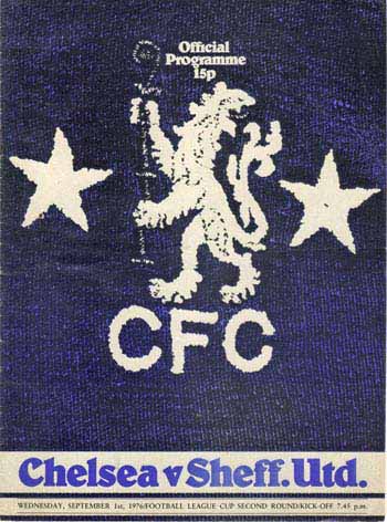 programme cover for Chelsea v Sheffield United, 1st Sep 1976