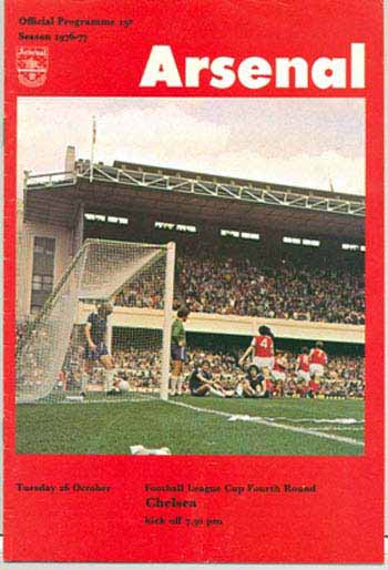 programme cover for Arsenal v Chelsea, 26th Oct 1976