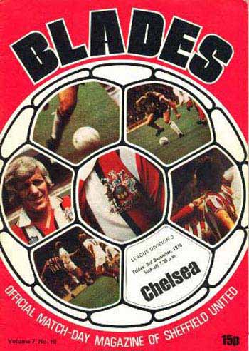 programme cover for Sheffield United v Chelsea, Friday, 3rd Dec 1976