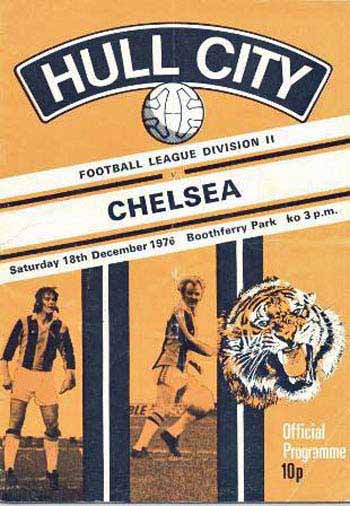programme cover for Hull City v Chelsea, Saturday, 18th Dec 1976