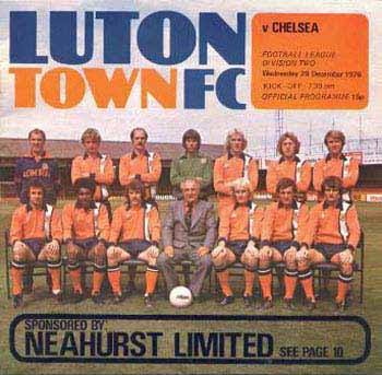 programme cover for Luton Town v Chelsea, 29th Dec 1976