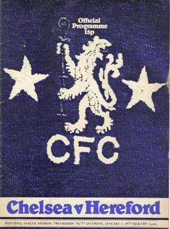programme cover for Chelsea v Hereford United, 1st Jan 1977