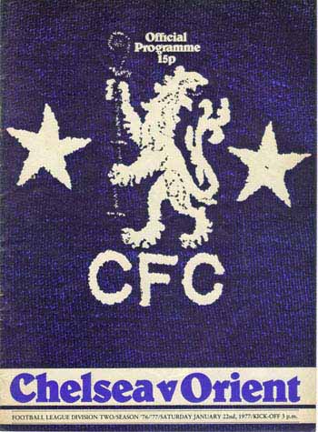 programme cover for Chelsea v Orient, 22nd Jan 1977