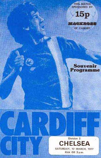 programme cover for Cardiff City v Chelsea, 12th Mar 1977
