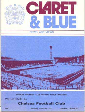 programme cover for Burnley v Chelsea, Saturday, 23rd Apr 1977