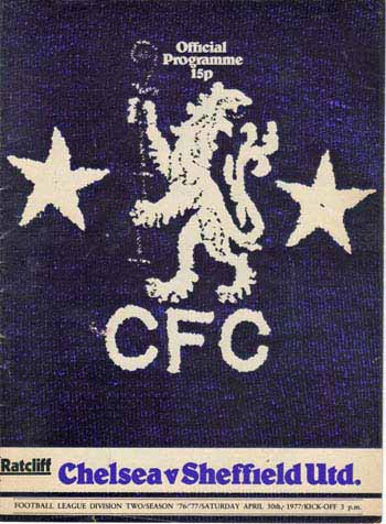 programme cover for Chelsea v Sheffield United, 30th Apr 1977