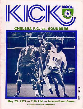 programme cover for Seattle Sounders v Chelsea, 25th May 1977